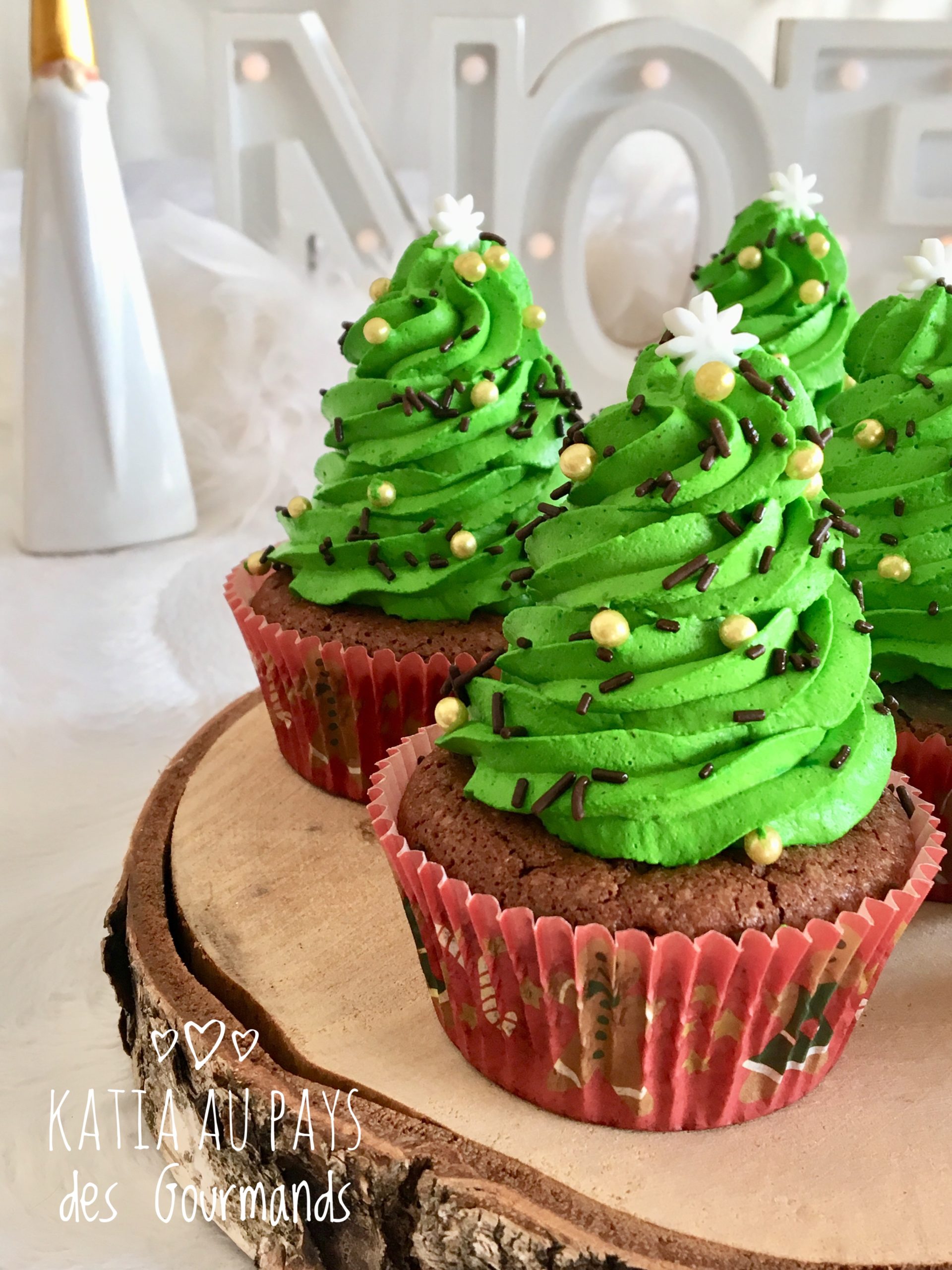 Cupcakes de Noël au chocolat - Katia au Pays des Gourmands